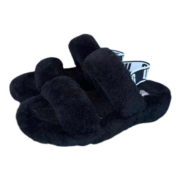 UGG women’s Oh Yeah Black Fluffy slide Sandals size 8 - Picture 6 of 8